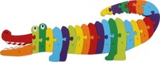 Puzzle krokodil abc - abc,, buntes