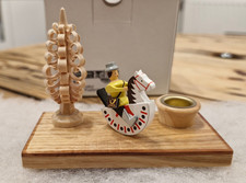  Kerzenhalter mit Reiterlein und Baum natur Kerzenständer Erzgebirge 200/5 N NEU