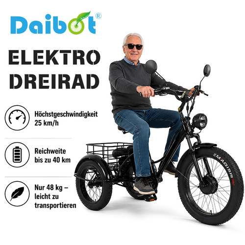 Daibot 750w senioren trike - 750w, e-trike