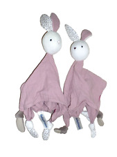 2 x Rossmann Babydream Hase Häschen rosa weiß Musselin Schmusetuch Schnuffeltuch