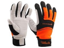 SÄGENSPEZI Guardian Class I Schnittschutzhandschuhe Kettensäge Echtleder S–XXL