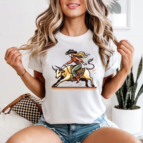 Cowgirl riding bull - riding, damen