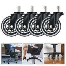 5er Set Bürostuhlrollen Ø 10mm Hartbodenrolle leise Stuhl Drehstuhl Hart Spurlos