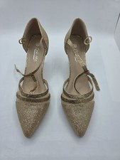 Abend Schuhe Damen, Gr. 42, Gold, Glitzer