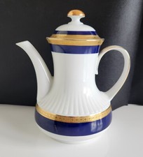 Kaffeekanne -Winterling Marktleuthen Bavaria -Kobaltblau Goldrand