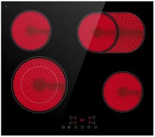 Glaskeramik EinbauKochfeld autark Kochstelle Zweikreis Bräterzone rahmenlos 60cm