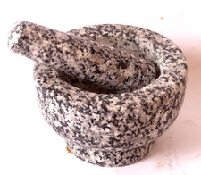 Kräutermörser Mörser mit Stößel Granit groß Gewürzzerkleinerer Pfeffermörser