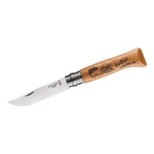 Opinel Messer No 08 ANIMALIA Fisch Eiche rostfrei Sandvik-Stahl 12C27M / 254516