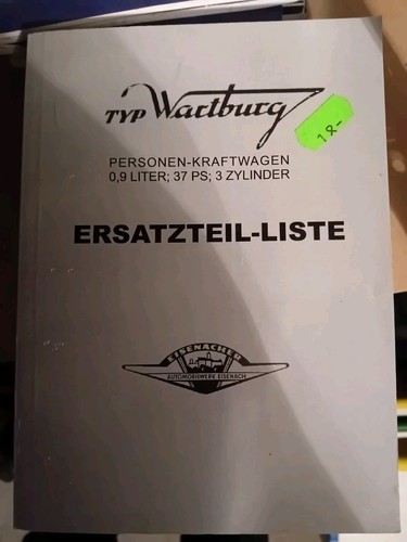 Wartburg 311 ersatzteilliste - wartburg,