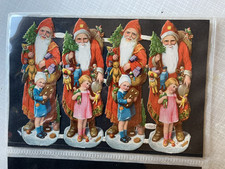 Oblate (alt) - Weihnachtsmann - Kind - L & B - 6057 - Bogen - 15,5 x 12 cm - RAR