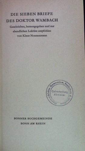 Die sieben briefe des doktors - die,