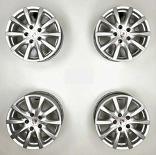 7P5601025 Porsche Cayenne Felgen 8Jx18 Et 53 Silber OHNE Nabenkappen 4 Stück