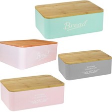 Brot Aufbewahrungsbox mit Bambusdeckel Schneidebrett Brotkasten Brotdose Brotbox