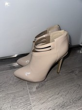 High Heels Stiefeletten Beige Creme 38 sexy getragen