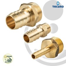 tecuro Schlauchstutzen - Schlauchtülle (Sauger) mit Außengewinde- Messing-blank