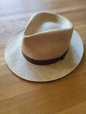 Borsalino Strohhut 59-60 L Made In Italy 100% Stroh Sommerhut