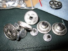 (1,20 € / Stück) 5 Stück Moderne Jeansknöpfe ca: d 15 mm Farbe Silber  (dks15mm)