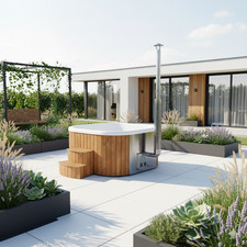 Badefass mit Holzofen 200 cm