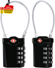 🔒 TSA Gepäckschlösser 4-Kombination Zahlenschloss Vorhängeschloss Reiseschloss