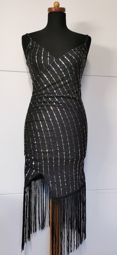 Pailletten kleid mit fransen - pailletten,