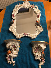 Wandspiegel mit Gimpel / Rosen