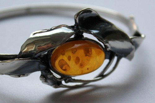 Bernstein armband silber 925 - silber,