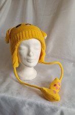 Dicke gefütterte Kinder-Mütze mit beweglichen Ohren, Kinder, Mütze,Gelb,Gesicht