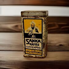 Antik Blechdose Kaffee Hag Sanka Entkoffeiniert klein Kaufladen selten alt
