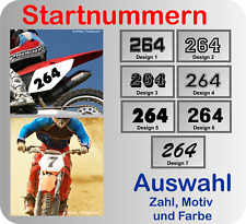 3x Startnummer 10cm Motorrad