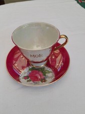 hübsches dänisches Kaffeegedeck 2-tlg. "MOR" (Mutter) Kaffeetasse mit Untertelle
