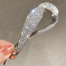 Haarspange Schwarz und Silber Haarklammer Strass Haarkralle luxuriöses Geschenk