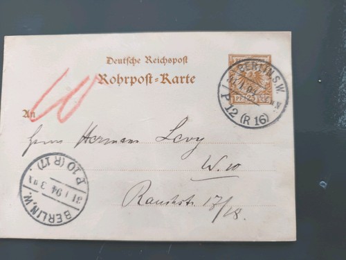 Postgeschichte rohrpost karte - postgeschichte,