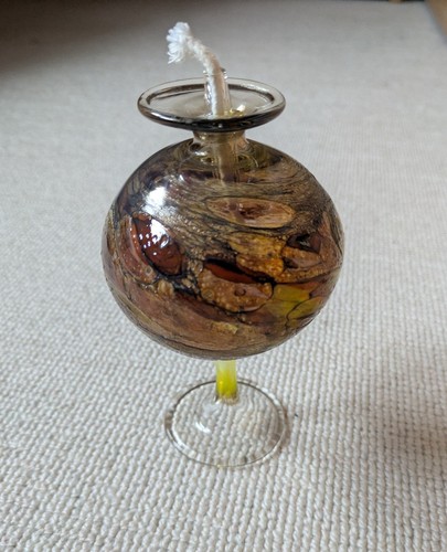 öllampe glas handbemalt - glas,