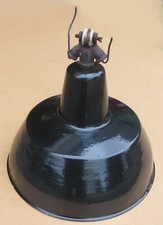 alte Hängelampe Stalllampe Lampenschirm Emaille Fabriklampe Industrie Bauhaus