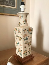 Schöne chinesische Vintage FAMILLE ROSE Porzellan Lampe