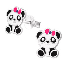 Panda Ohrstecker 925 Silber Ohrringe Mädchen Kinder Pandabär