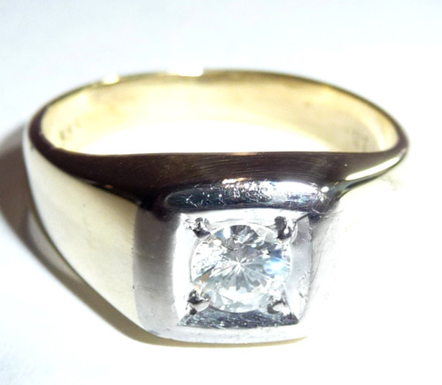 Herren ring 585 - gold, 038ct