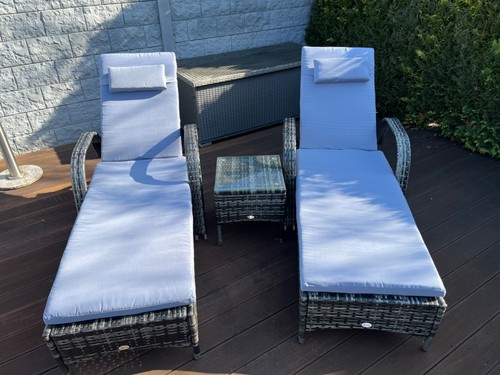 Outsunny gartenliegen grau - outsunny,