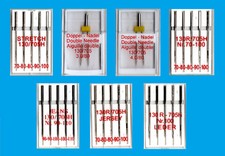 Nähmaschinennadeln Flachkolben 130/705H Leder Jeans Jersey Stretch Doppelnadel 