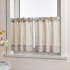 2 Stück Scheibengardinen Bistrogardinen Kurzvorhänge Landhausstil Küche Modern