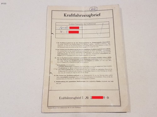 Fahrzeugbrief kfz brief 1963 - kfz,