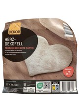 Herz Deko Teppich Fell Weiß Täuschend Echt Weich & Flauschig Polyester 75x85cm