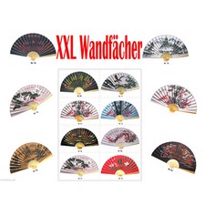 Dekoration Wandfächer großer Fächer auf stabilem Holzstab