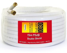 15m 95db SAT KOAX ANTENNEN KABEL KOAXIALKABEL HD TV LNB SCHÜSSEL CABLE