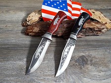 2 x MESSER JAGDMESSER BOWIE KNIFE HUNTING CUCHILLO COLTELLO BUSCHMESSER 