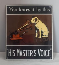 Emailleschild Repro His Master's Voice