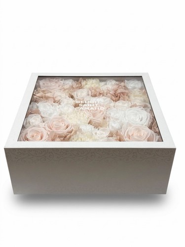 Premium flowerbox mit roten - premium,