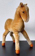 Antikes Steiff Stofftier Pferd Fohlen, mit Marke/Knopf im Ohr. ca. 26 cm x 24 cm