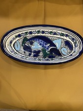 Handbemalte Keramikplatte aus