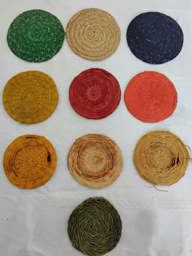 10x vintage untersetzer bast